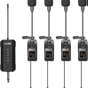 EALSEM Black Wireless Lavalier Microphone System - 4 Transmitters